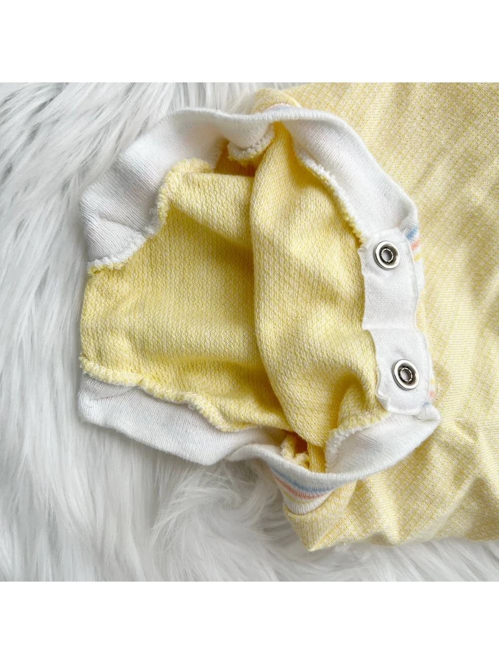 Vintage Healthtex Baby Romper 3 Months Yellow Teddy Bear USA 70s 80s One Piece